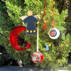 Lot of 6 Curated Vintage Christmas Ornaments